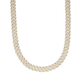 12mm Gold Tone Cuban Solitaire Moissanite Chain